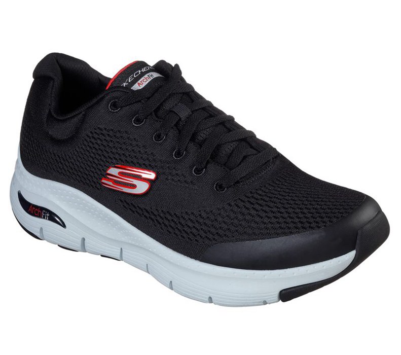 Skechers Herr Svarta/Röda Sneakers - Arch Fit - Sverige (CSUHE-8632)
